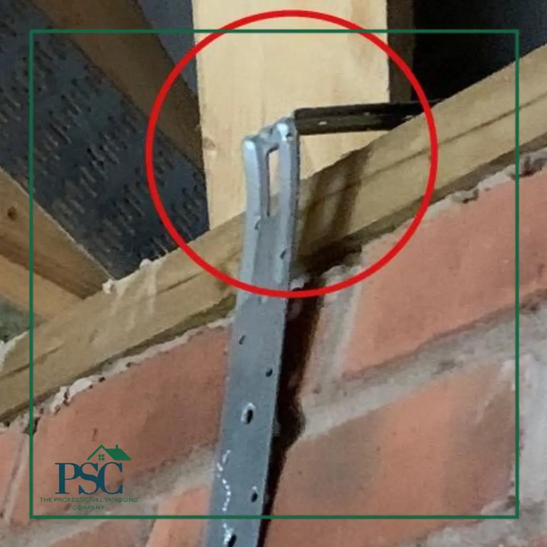 Attic Roof Brace not Attached Snagging List by The Professional Snagging Company